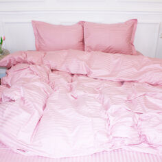 Акція на Простирадло MirSon двоспальне 200x220 см 30-0007 Pink Satin Stripe від Rozetka
