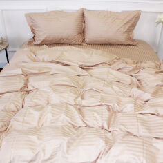 Акція на Простирадло MirSon евро 220x240 см 30-0004 Cream Satin Stripe від Rozetka