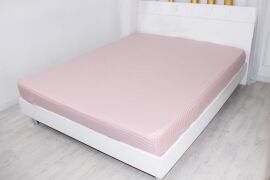 Акція на Простирадло на резинці MirSon двоспальне 150x200+25 см 30-0007 Pink Satin Stripe від Rozetka
