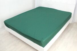 Акція на Простирадло на резинці MirSon полуторне 100x200+25 см 30-0017 Green Satin Stripe від Rozetka
