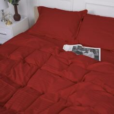 Акція на Простирадло MirSon полуторне 150x220 см 30-0018 Red Satin Stripe від Rozetka