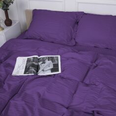 Акція на Простирадло MirSon двоспальне 200x220 см 30-0009 Purple Satin Stripe від Rozetka