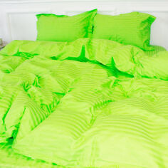 Акція на Простирадло MirSon Satin Stripe 30-0016 Light Green 240х260 см від Rozetka