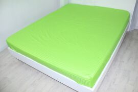 Акція на Простирадло на резинці MirSon двоспальне 150x190+25 см 30-0016 Light Green Satin Stripe від Rozetka