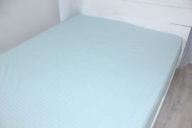 Акція на Простирадло на резинці MirSon двоспальне 180x200+25 см 30-0013 Azure Satin Stripe від Rozetka