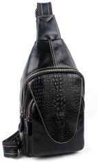 Акція на Чоловіча шкіряна сумка-слінг Vintage leather-14760 Чорна від Rozetka
