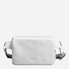 Акція на Шкіряна жіноча поясна сумка BlankNote Dropbag Mini BN-BAG-6-light-bw Біла від Rozetka