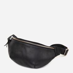 Акція на Сумка поясна шкіряна Grande Pelle Чорна (leather-11144) від Rozetka