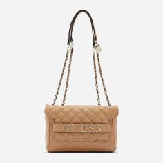 Акция на Сумка крос-боді жіноча Guess Illy Convertible 79703 Бежева от Rozetka