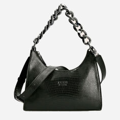 Акція на Сумка крос-боді жіноча Guess Tullia Hobo HWKM8382020-BLA Чорна від Rozetka