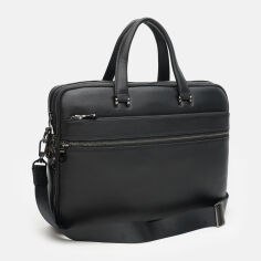 Акція на Сумка-портфель чоловіча шкіряна Palmera K107522-3 Чорна від Rozetka