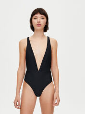 Акція на Суцільний купальник жіночий Pull & Bear XAZ186175GTVH M Чорний від Rozetka
