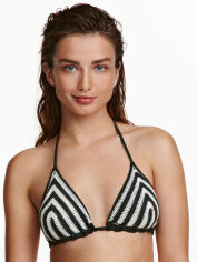 Акція на Верхня частина купальника жіноча H&M XAZ160524DBPI M Темно-зелений/Білий в смужку від Rozetka
