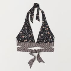Акція на Верхня частина купальника жіноча H&M XAZ183672VSAE 34 Чорно-бежева у візерунки від Rozetka