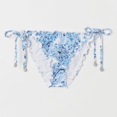 Акція на Нижня частина купальника жіноча H&M XAZ181079NJYE 34 Біла у сині візерунки від Rozetka