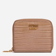 Акція на Гаманець жіночий Guess Katey Slg Small Zip Around SWCB7870370-LGR Темно-бежевий від Rozetka