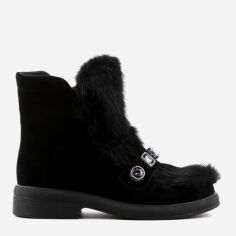 Акція на Жіночі зимові черевики високі Sasha Fabiani 10890 36 Чорні від Rozetka