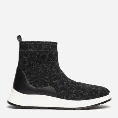 Акція на Жіночі черевики високі Liu Jo ASIA 08 Mid Sock B69013TX02200572 40 Чорні з олов?яним від Rozetka