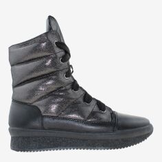 Акция на Жіночі зимові черевики високі Prellesta R1676 37 23.5 см Нікель от Rozetka