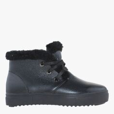 Акция на Жіночі зимові черевики низькі Prellesta R244-22 37 23.5 см Чорні от Rozetka