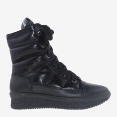 Акція на Жіночі зимові черевики високі Prellesta R1676 38 24 см Чорні від Rozetka