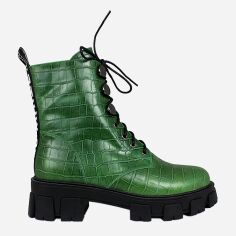 Акція на Жіночі зимові черевики високі Blizzarini Y228H-A5-C153-6J 35 22.5 см Зелені від Rozetka