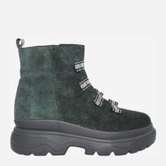 Акция на Жіночі зимові черевики низькі EL PASSO Re2477-11 37 23.5 см Зелені от Rozetka