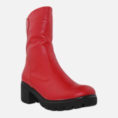 Акція на Жіночі зимові черевики високі Alvista RaL308 37 23.5 см Червоні від Rozetka