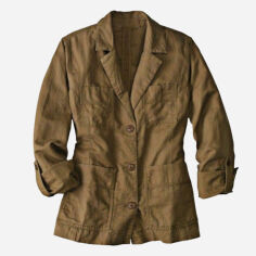 Акция на Куртка демісезонна коротка жіноча Eddie Bauer Jacket Linen 7114375BR XL Світло-коричнева от Rozetka