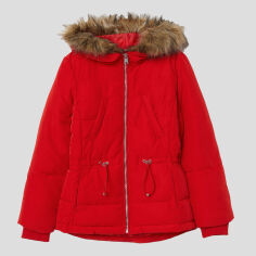 Акция на Куртка демісезонна коротка з капюшоном жіноча H&M 0628568-8 38 Червона от Rozetka