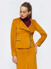 Акция на Куртка демісезонна коротка жіноча Dressa 44908 44 Жовта от Rozetka