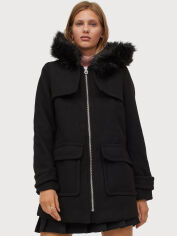 Акция на Куртка демісезонна з капюшоном жіноча H&M 7604580wt 36 Чорна от Rozetka