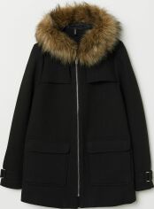 Акция на Пальто осіннє коротке з капюшоном жіноче H&M 6422408 44 Чорне от Rozetka