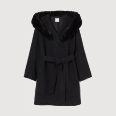 Акція на Пальто осіннє з капюшоном жіноче H&M 8912472wtr S Чорне Чорне від Rozetka