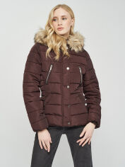 Акція на Куртка зимова коротка жіноча H&M 7554400 36 Темно-коричнева від Rozetka