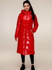 Акция на Куртка зимова довга жіноча Favoritti ПВ-1257-Лак 52 Червона от Rozetka
