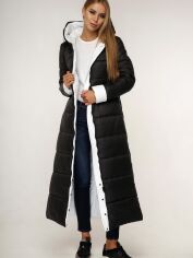 Акция на Куртка зимова довга жіноча Favoritti ПВ-1202 46 Чорна з білим от Rozetka