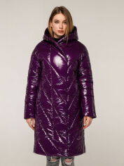 Акція на Куртка зимова довга жіноча Favoritti ПВ-1289 Лак Тон 14 48 Фіолетова від Rozetka