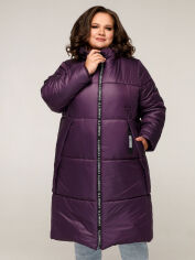 Акция на Куртка зимова довга жіноча Favoritti ПВ-1261 Лаке Тон 33 + Тон 111 54 Темно-фіолетова от Rozetka