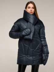 Акція на Куртка зимова жіноча Favoritti ПВ-1291 Лаке Тон 18 52 Темно-синя від Rozetka