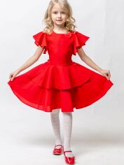 Акция на Дитяче літнє святкове плаття для дівчинки Ласточка 20_2044 116 см Червоне от Rozetka
