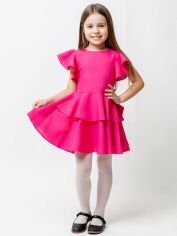 Акция на Дитяче літнє святкове плаття для дівчинки Ласточка 20_2043 104 см Малинове от Rozetka