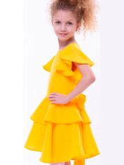 Акція на Дитяче літнє святкове плаття для дівчинки Ласточка 19_3102 110 см Жовте від Rozetka