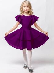 Акция на Дитяче літнє святкове плаття для дівчинки Ласточка 21_3107 116 см Бузкове от Rozetka
