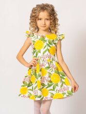 Акція на Дитяче літнє плаття для дівчинки Ластівка 20_5040 116 см Біле/Лимони від Rozetka