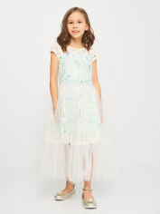 Акция на Підліткова літня святкова фатинова сукня для дівчинки Sasha 4336/10 146 см Молочий/М'ятий от Rozetka