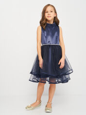 Акция на Дитяча літня святкова фатинова сукня для дівчинки Sasha 4336/12 134 см Синя от Rozetka