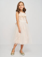 Акція на Підліткова святкова фатинова сукня для дівчинки Sasha 4336/15 140 см Капучино від Rozetka