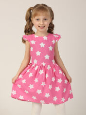 Акция на Дитяче літнє плаття для дівчинки Ласточка 22_7012 116 см Рожеве в зірки от Rozetka