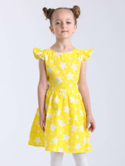 Акція на Дитяче літнє плаття для дівчинки Ласточка 22_7014 110 см Лимонне в зірки від Rozetka